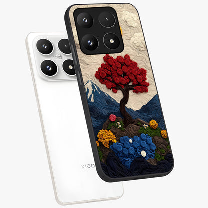 Eternal Nature Tapestry Glass Case displayed in angled mockup highlighting detailed botanical pattern with artistic aesthetic.