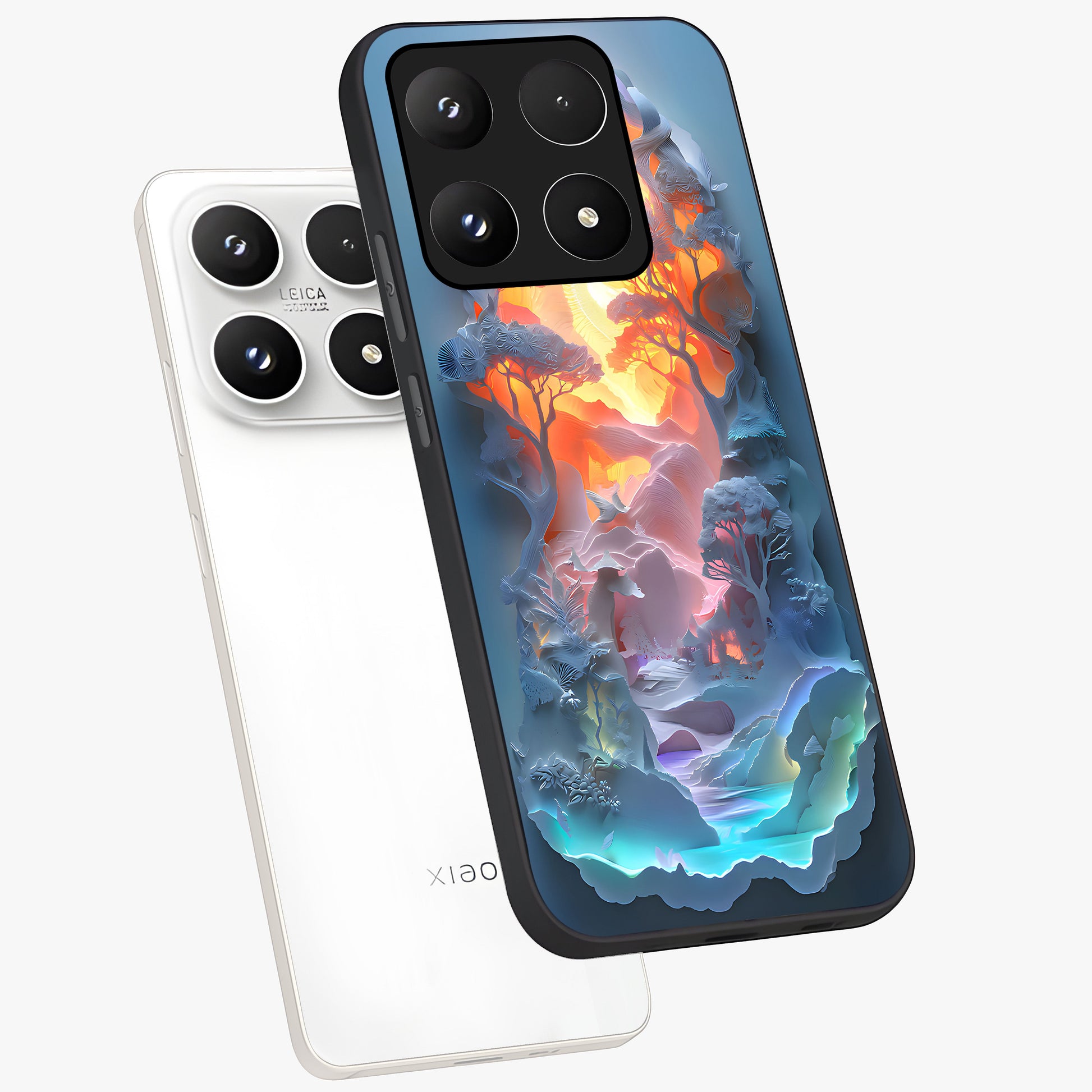 Glow Forest Portal Glass Case displayed in angled mockup highlighting mystical forest design with magical glowing aesthetic.