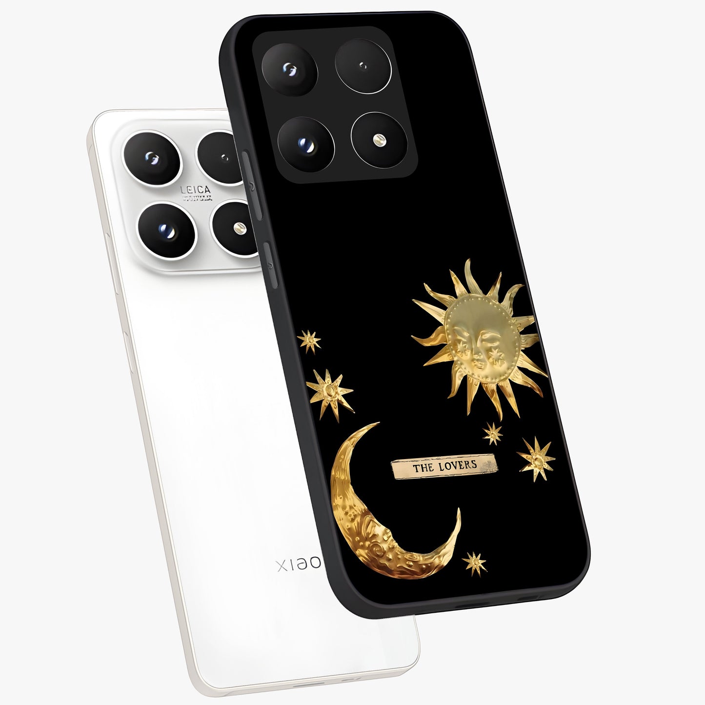 Gold Sun Blush Glass Case displayed in angled mockup highlighting radiant sun design with warm golden aesthetic.