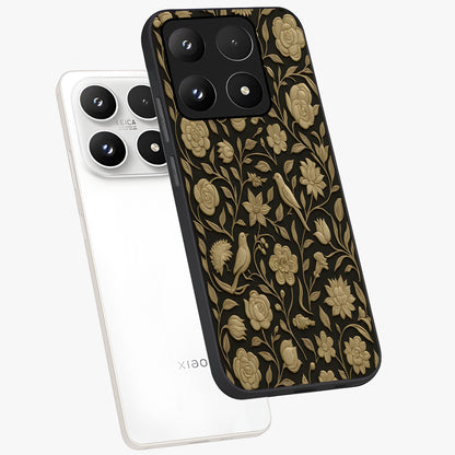 Golden Evil Eye Mandala Glass Case displayed in angled mockup highlighting protective evil eye symbol with golden mandala design.