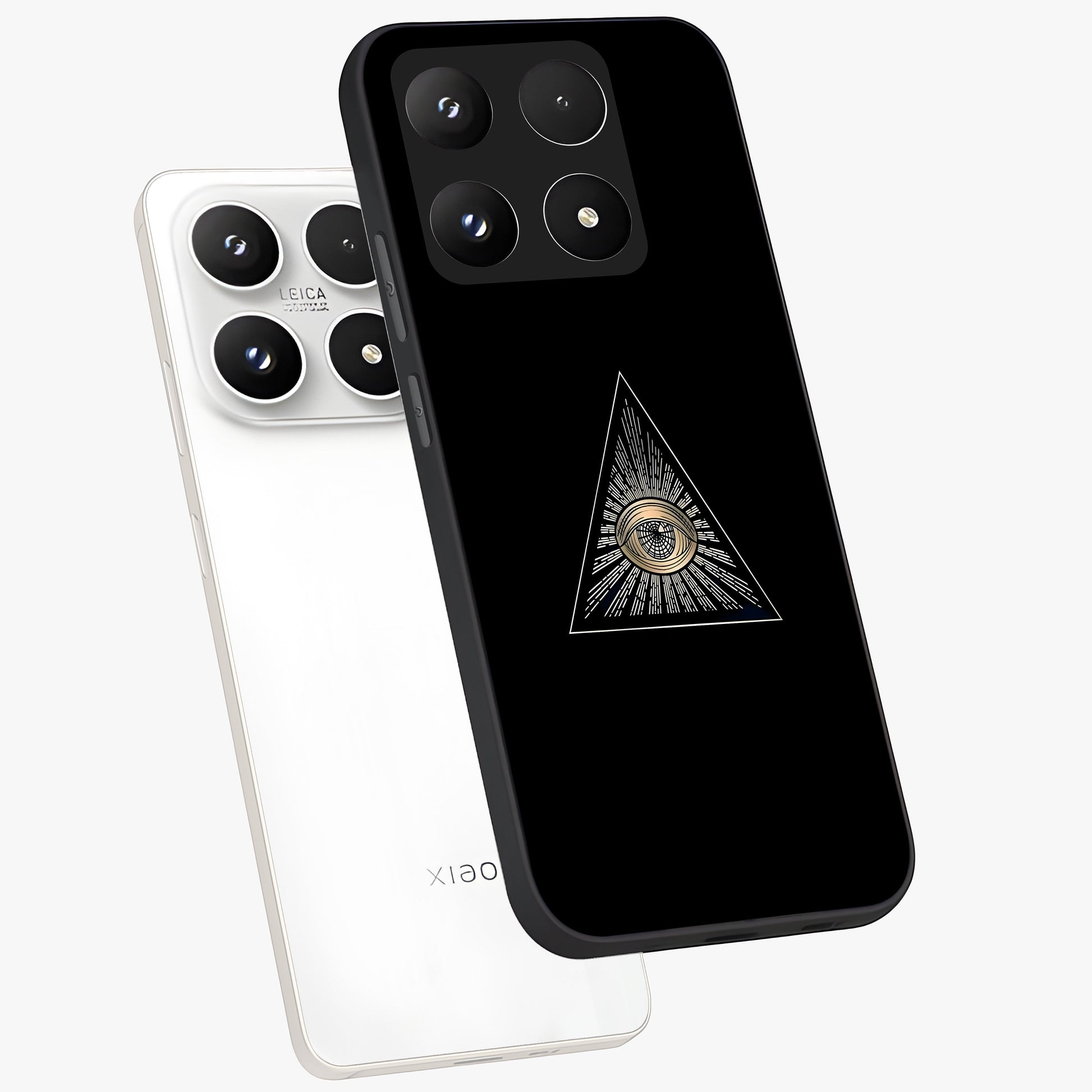 Illuminati Evil Glass Case displayed in angled mockup highlighting dark occult inspired design with bold aesthetic style.