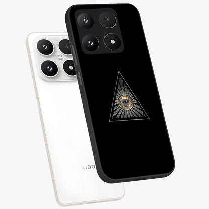 Illuminati Evil Glass Case displayed in angled mockup highlighting dark occult inspired design with bold aesthetic style.
