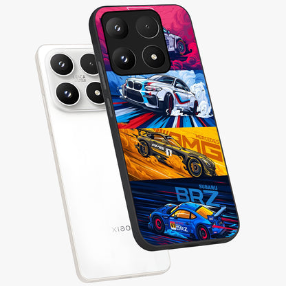 JDM Sports Car Glass Case displayed in angled mockup highlighting sleek Japanese racing car design with automotive aesthetic.
