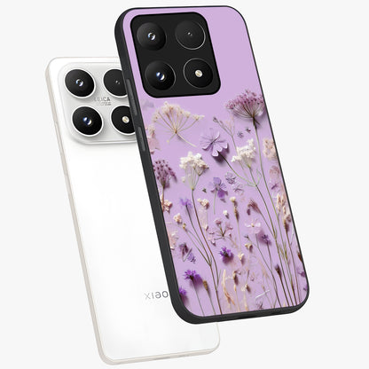 Lavender Blossom Dream Glass Case displayed in angled mockup highlighting dreamy lavender flower design with calming aesthetic style.