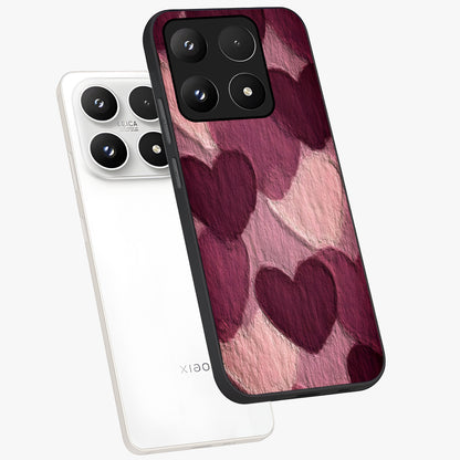 Layered Paper Hearts Glass Case displayed in angled mockup highlighting creative paper craft heart design with romantic aesthetic.
