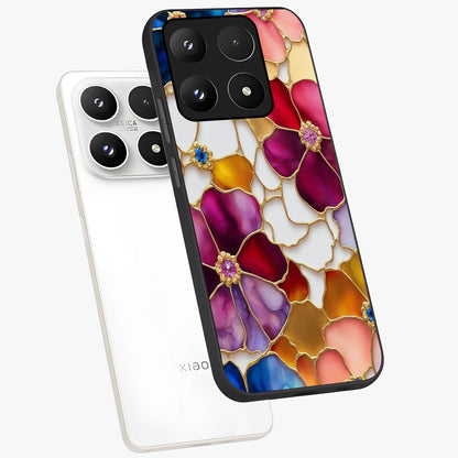 Marble Flower Pattern Glass Case displayed in angled mockup highlighting elegant marble floral design with modern aesthetic.