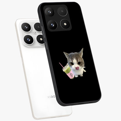 Matcha Cat Style Glass Case displayed in angled mockup highlighting playful feline design with pastel matcha aesthetic.