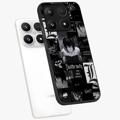 Midnight Chaos Mind Glass Case displayed in angled mockup highlighting chaotic artistic design with dramatic midnight aesthetic.