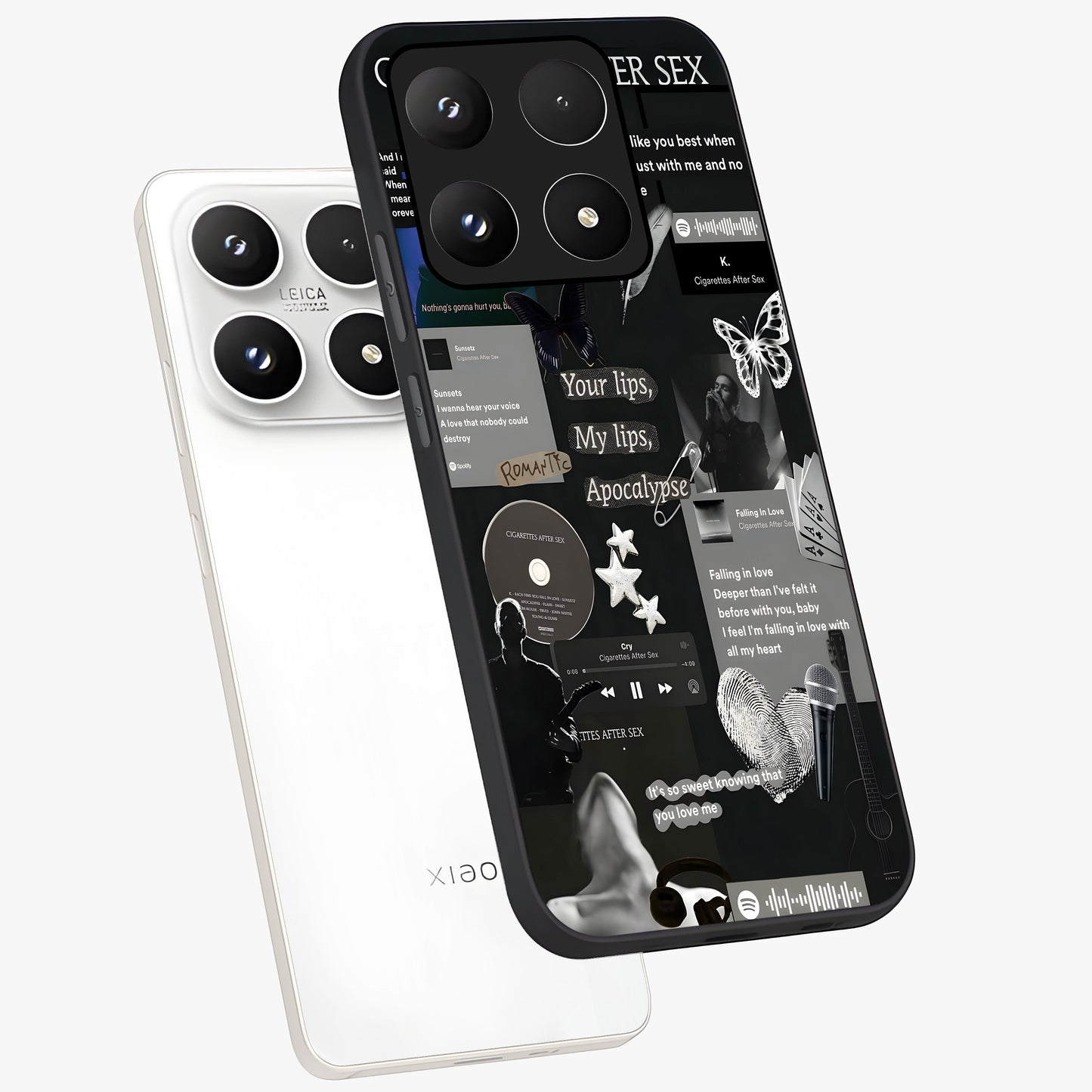 Midnight Love Echo Glass Case displayed in angled mockup highlighting elegant love inspired design with deep aesthetic style.