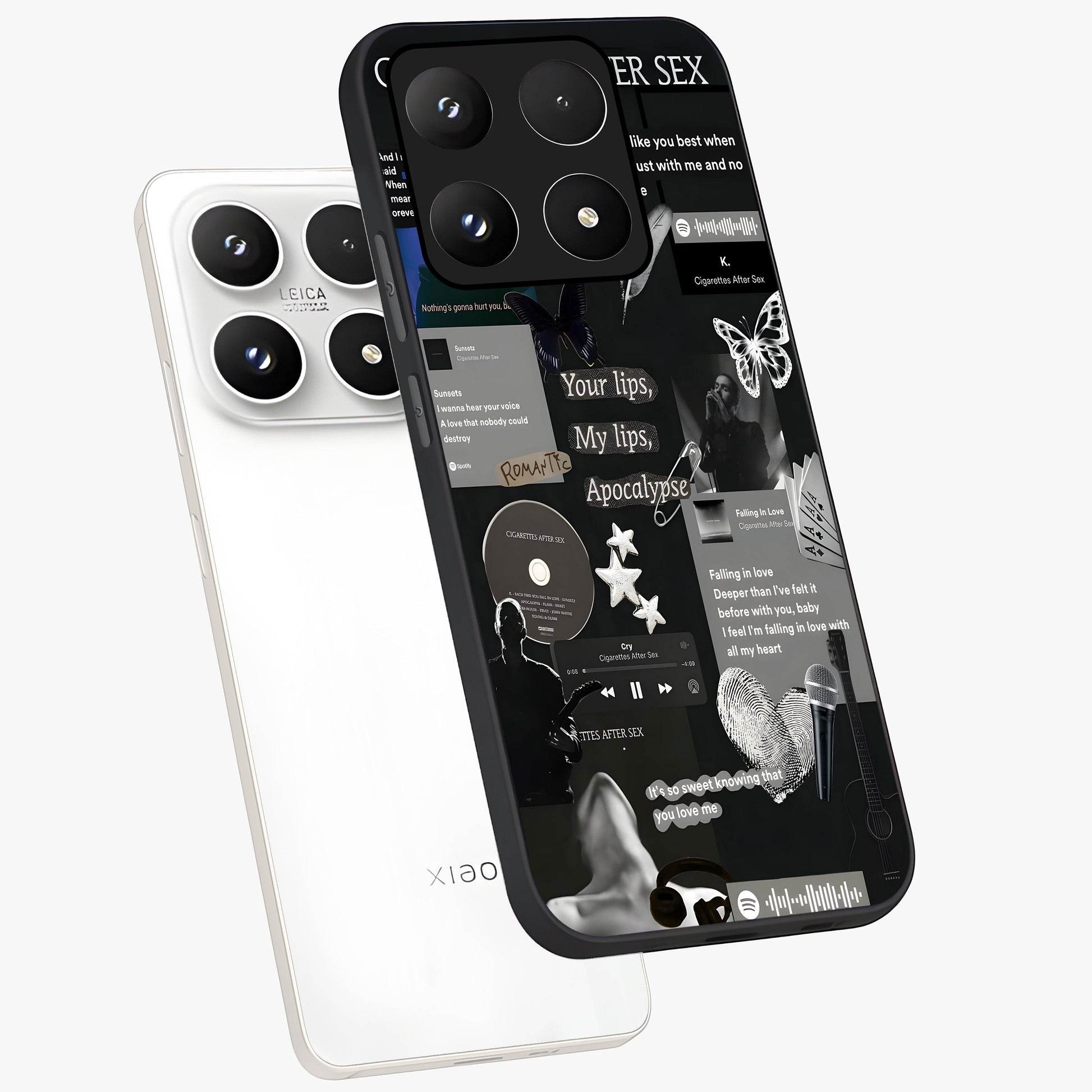Midnight Love Echo Glass Case displayed in angled mockup highlighting elegant love inspired design with deep aesthetic style.