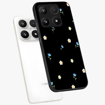 Minimal Petal Whispers Glass Case displayed in angled mockup highlighting delicate petal design with clean minimal aesthetic.