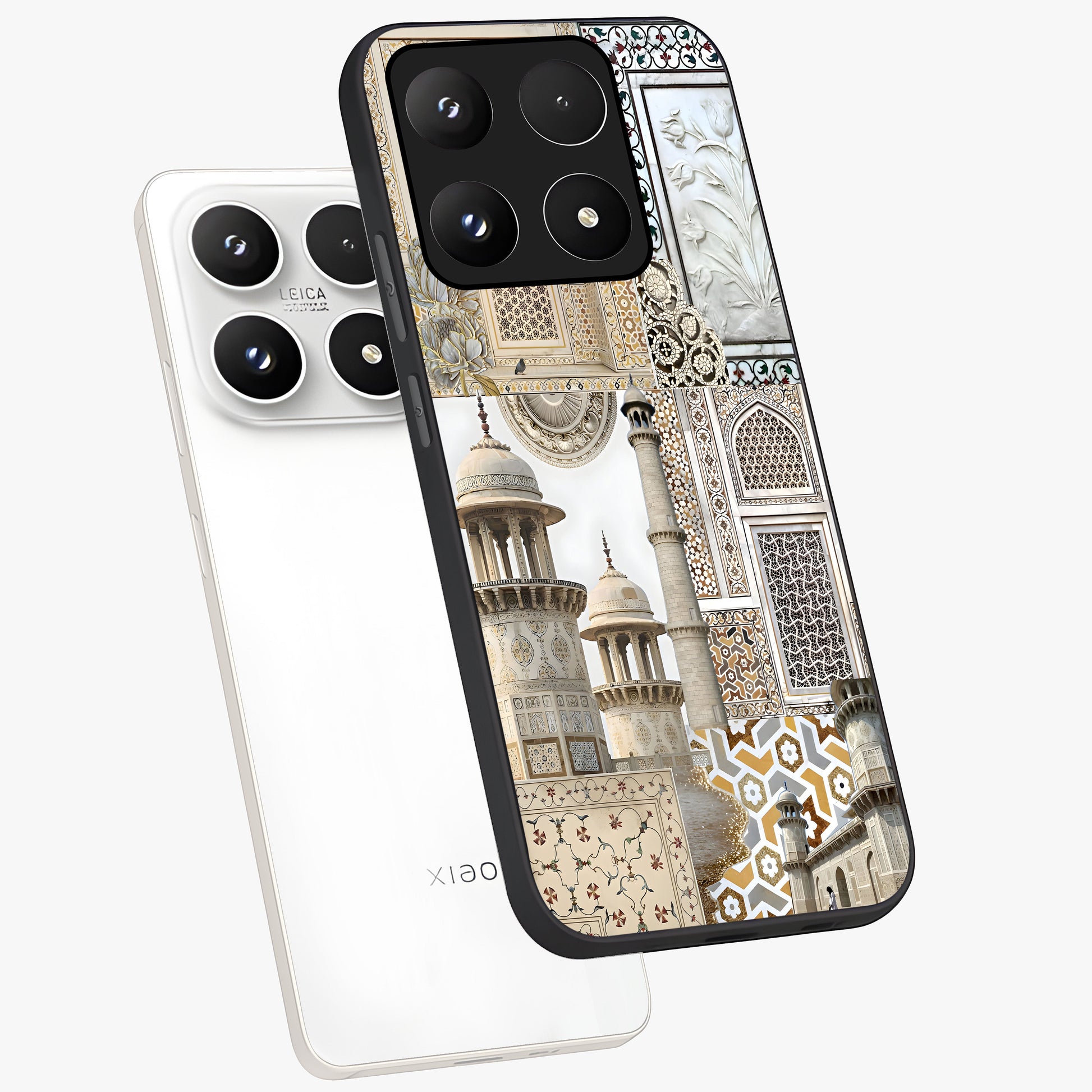 Mughal Marble Legacy Glass Case displayed in angled mockup highlighting elegant heritage marble artwork with royal aesthetic.