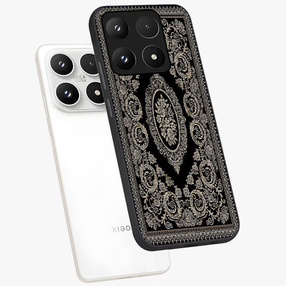 Noir Bloom Elegance Glass Case displayed in angled mockup highlighting refined flower design with stylish noir aesthetic.