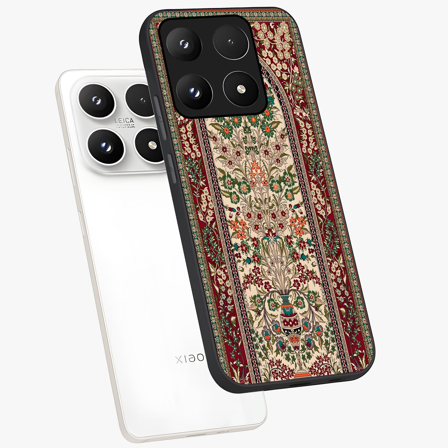 Persian Inspired Glass Case displayed in angled mockup highlighting intricate traditional design with elegant cultural aesthetic.