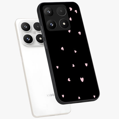 Pink Love Drops Glass Case displayed in angled mockup highlighting cute love drop design with vibrant pink aesthetic.