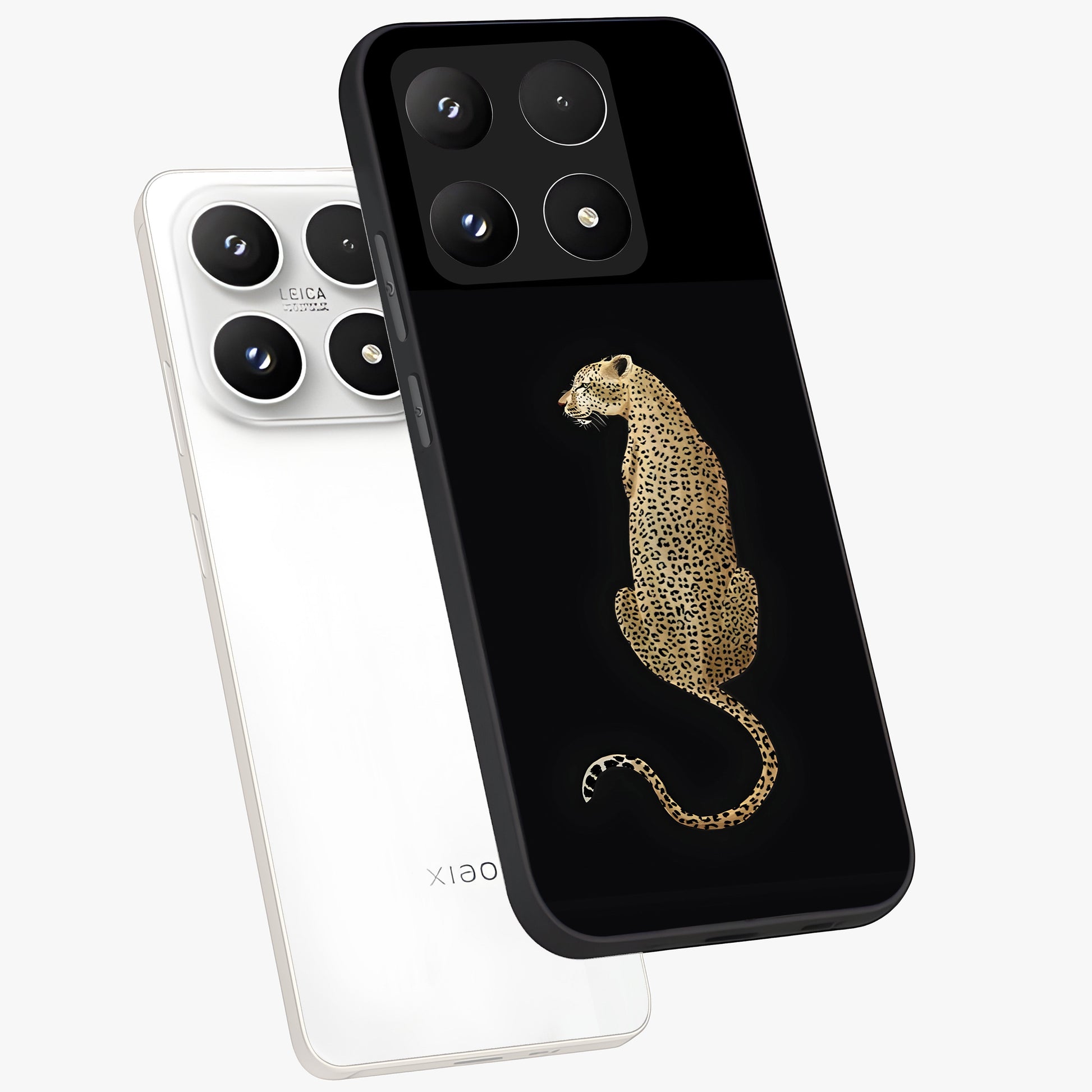Regal Leopard Glass Case displayed in angled mockup highlighting powerful animal illustration with stylish wild aesthetic.