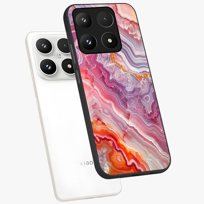 Rose Quartz Marble Glass Case displayed in angled mockup highlighting elegant marble pattern with soft aesthetic style.