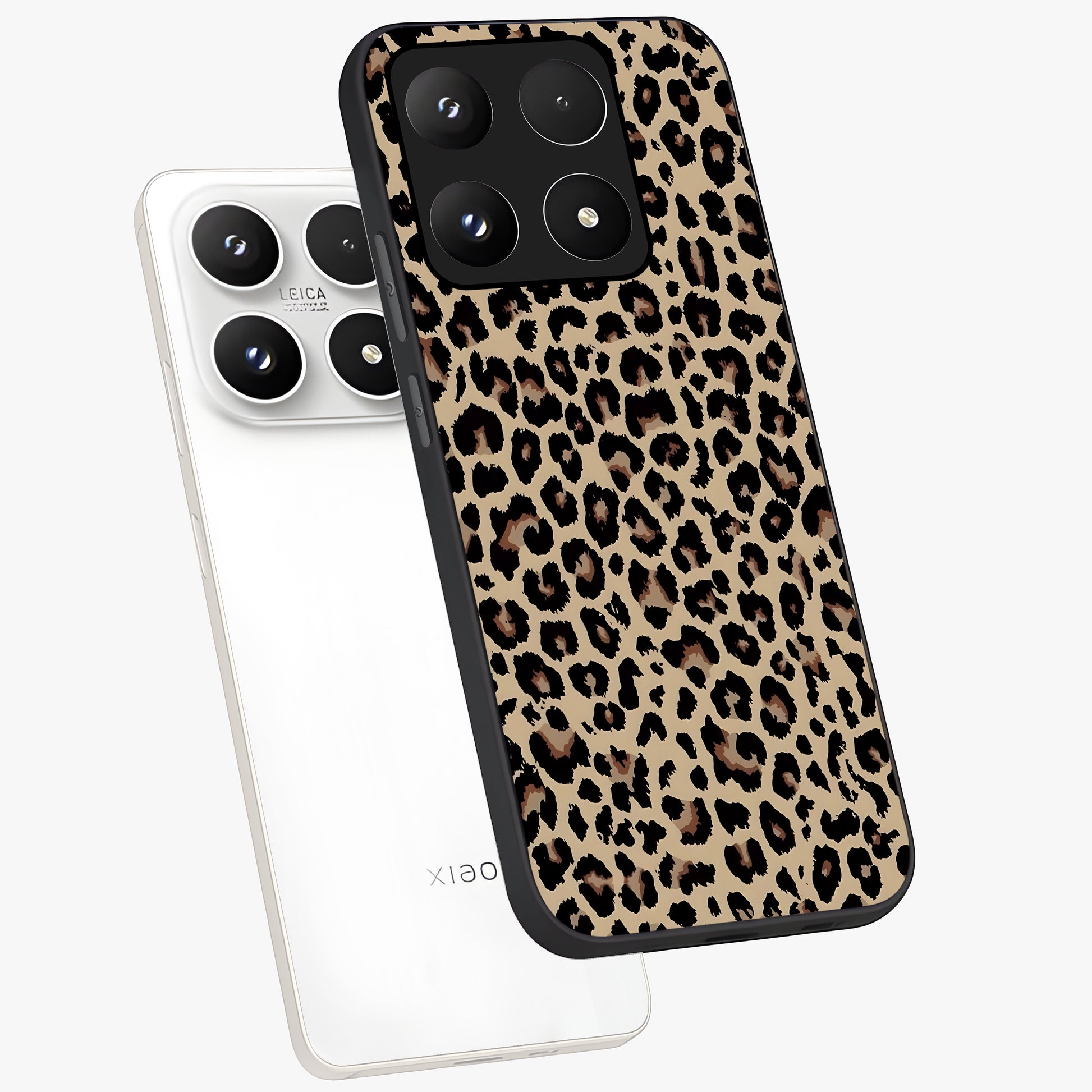Savage Chic Pattern Glass Case displayed in angled mockup highlighting bold fashion inspired design with chic aesthetic.