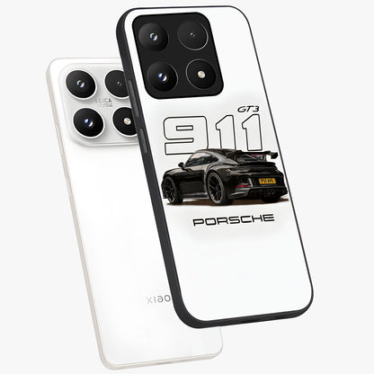 Turbo Legacy Icon Glass Case displayed in angled mockup highlighting dynamic automotive design with performance aesthetic.