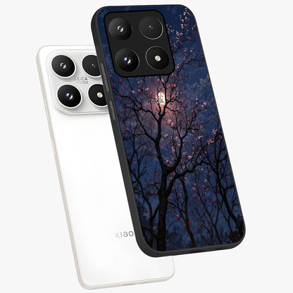 Twilight Sakura Serenade Glass Case displayed in angled mockup highlighting delicate sakura flower design with dreamy aesthetic.