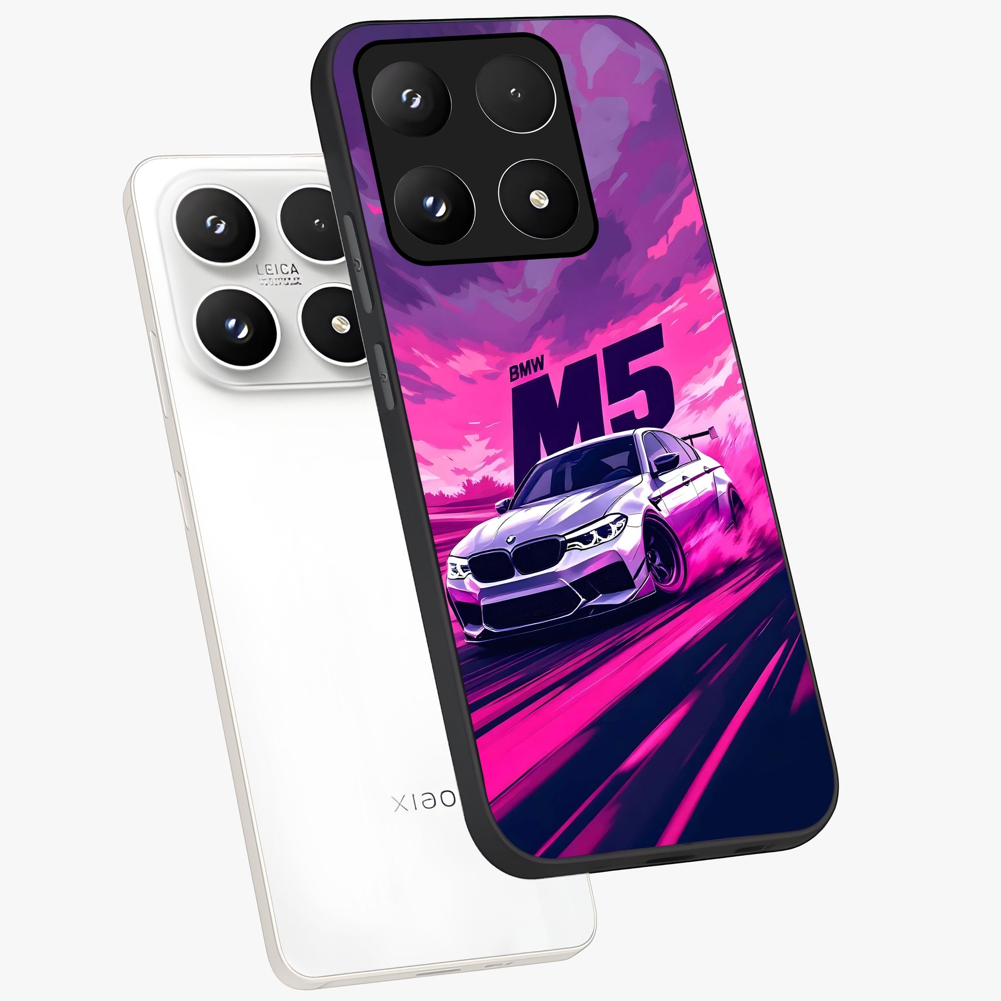 Velocity Drift Pulse Glass Case displayed in angled mockup highlighting dynamic drift design with sporty automotive aesthetic.