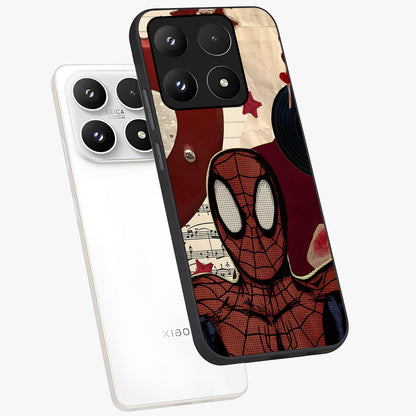 Web Warrior Vibes Glass Case displayed in angled mockup highlighting dynamic web design with comic style aesthetic.