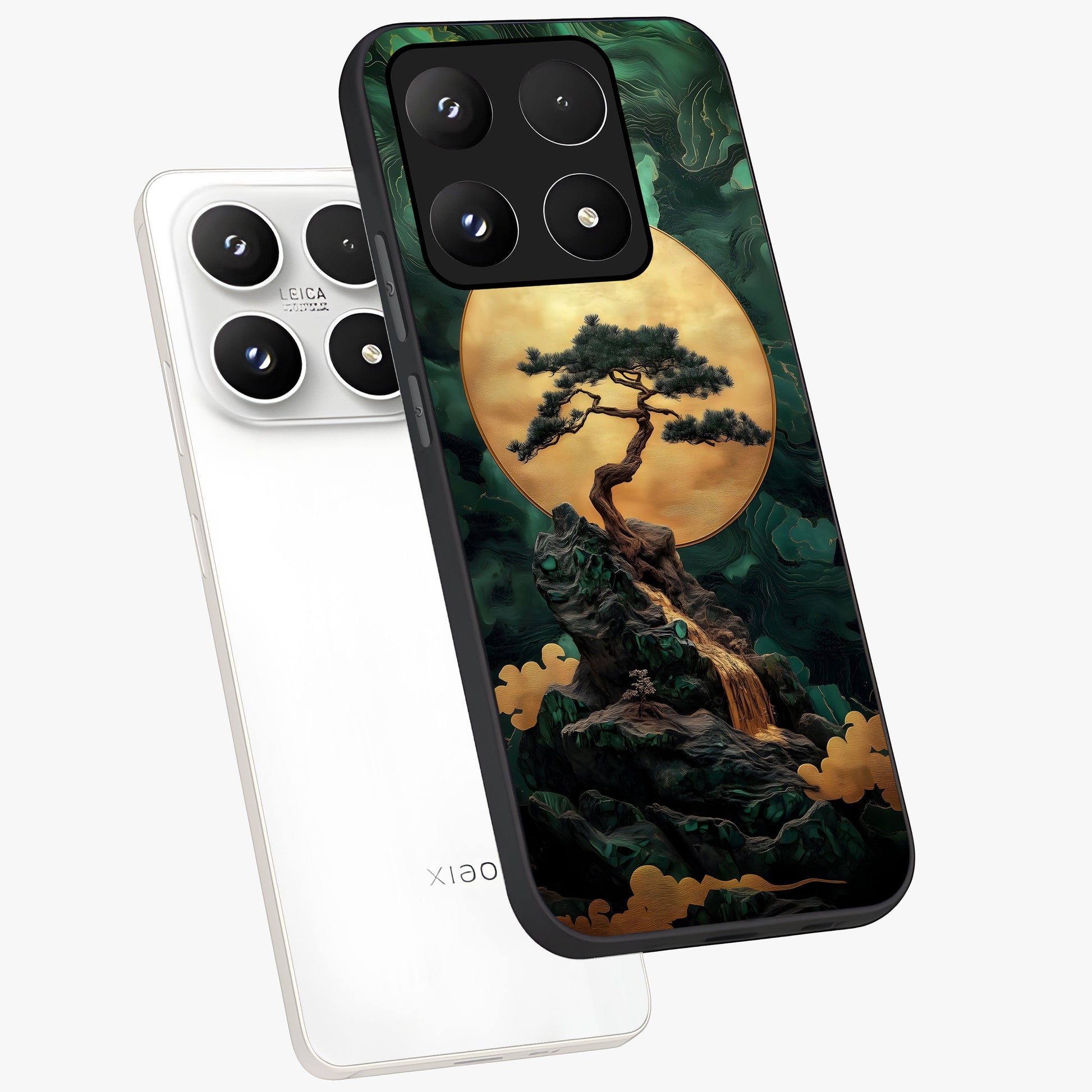 Zen Moon Rise Glass Case displayed in angled mockup highlighting peaceful lunar design with zen aesthetic style.
