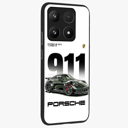 911 Turbo Dominance Glass Case upright perspective showcasing powerful racing design and modern automotive aesthetic.