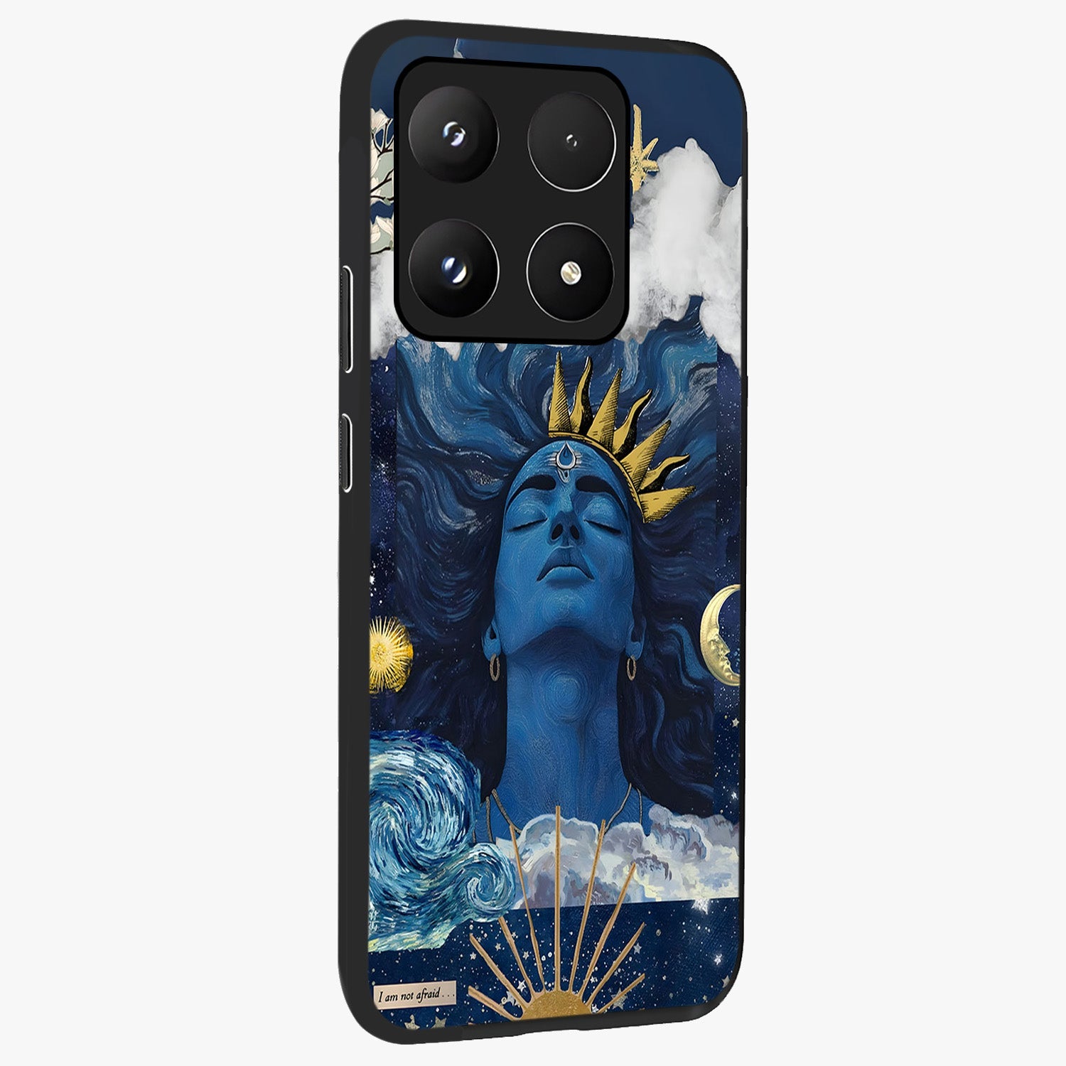 Aesthetic Lord Shiva Glass Case upright view showcasing powerful Lord Shiva artwork with devotional theme.