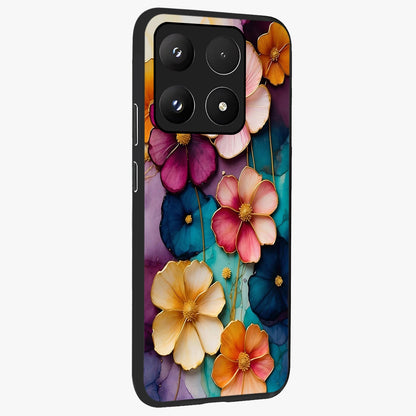Artlyn Grace Flower Pattern Glass Case upright view showcasing graceful floral artwork with aesthetic botanical style.