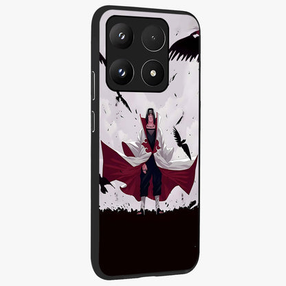 Crimson Crow Ascension Glass Case upright view showcasing dramatic crow artwork with bold gothic theme.