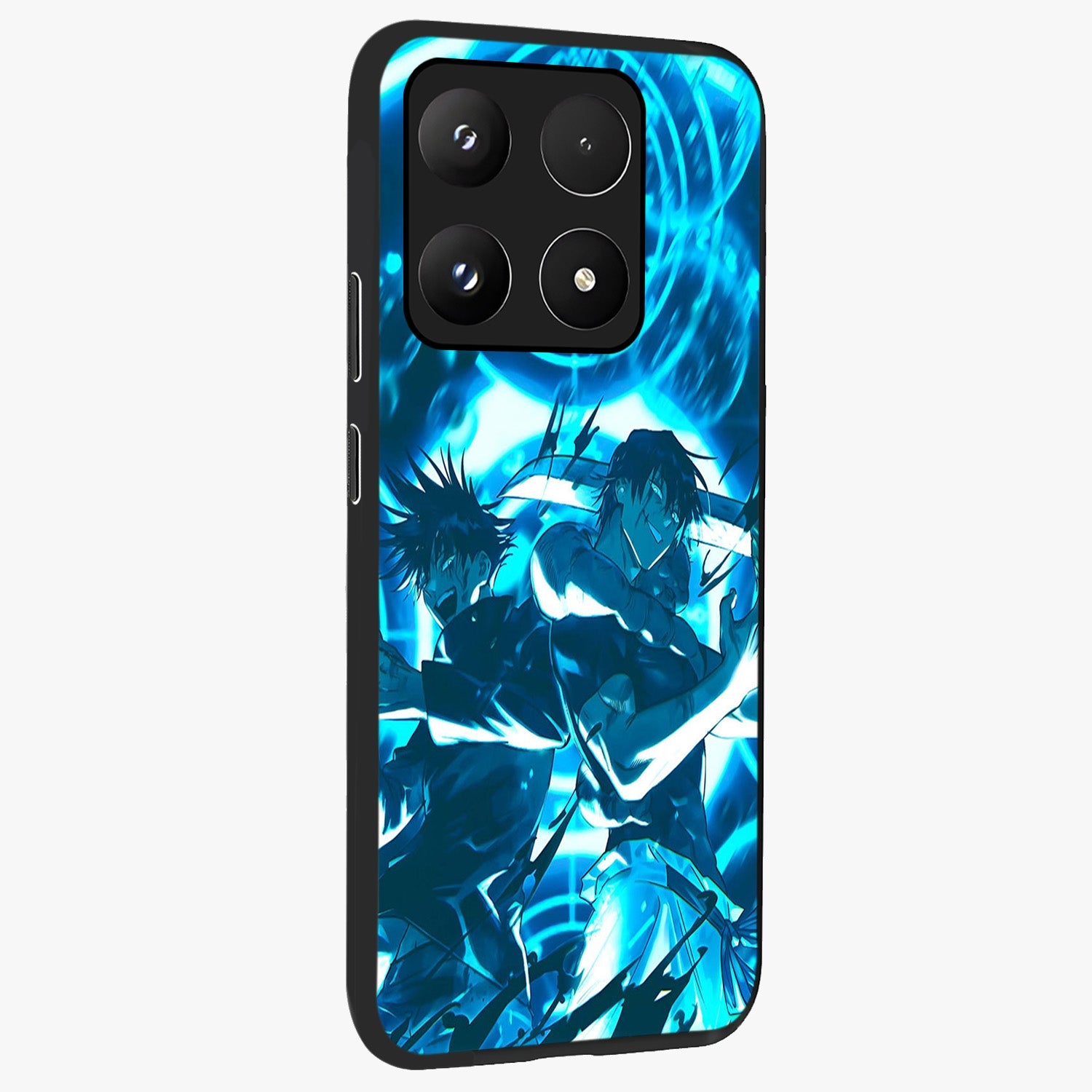Cursed Energy Clash Glass Case upright view showcasing dramatic clash artwork with bold supernatural theme.