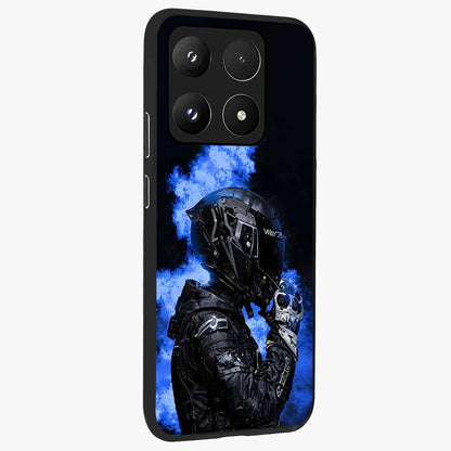 Cyber Sentinel Protocol Glass Case upright view showcasing advanced cyber sentinel artwork with futuristic tech theme.