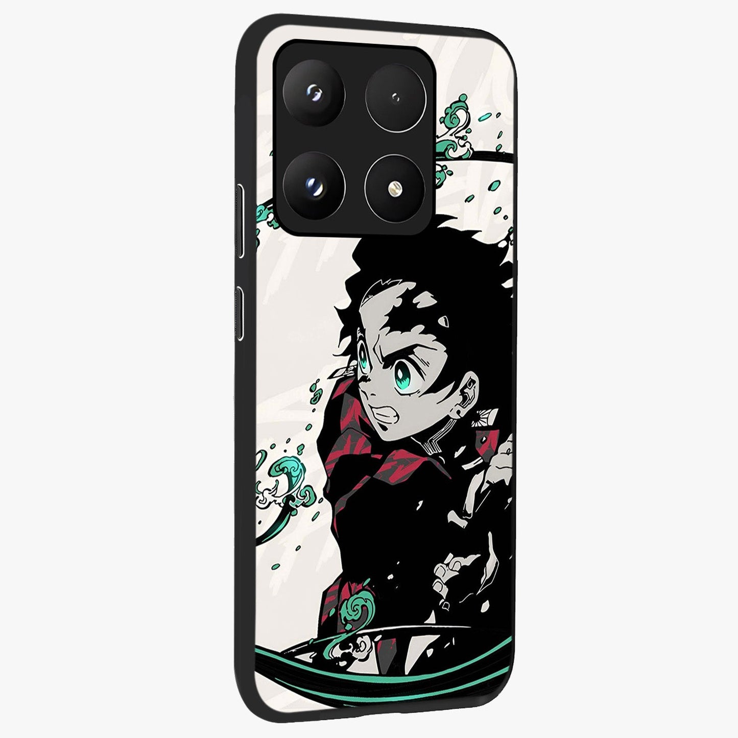 Demon Slayer Glass Case upright view showcasing powerful anime artwork with intense warrior theme.
