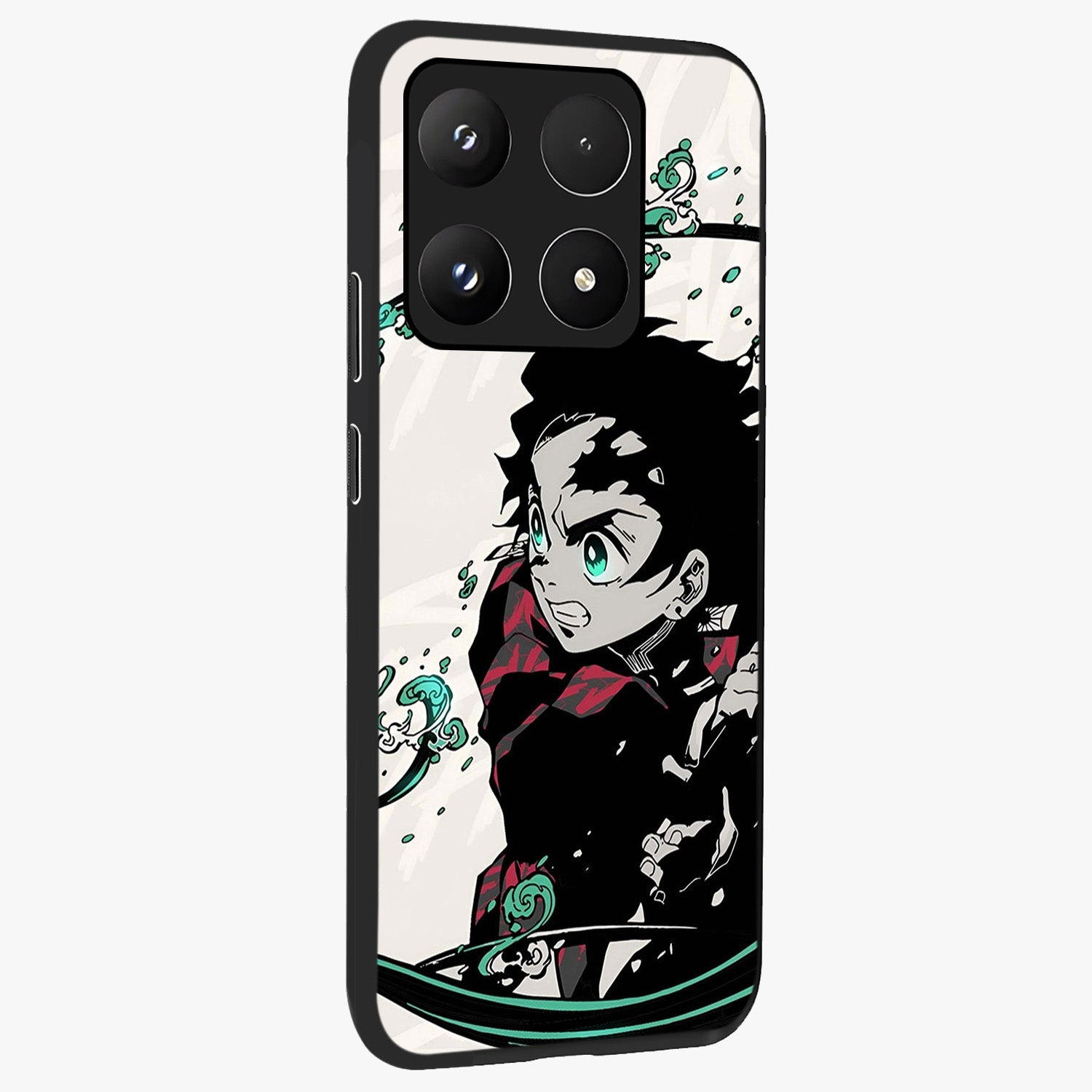 Demon Slayer Glass Case upright view showcasing powerful anime artwork with intense warrior theme.