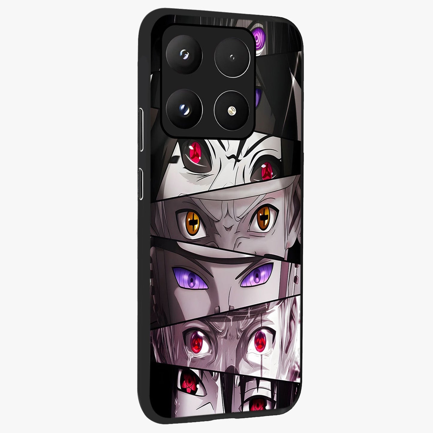 Eyes of Destiny Glass Case upright view showcasing symbolic eye artwork with dramatic artistic theme.