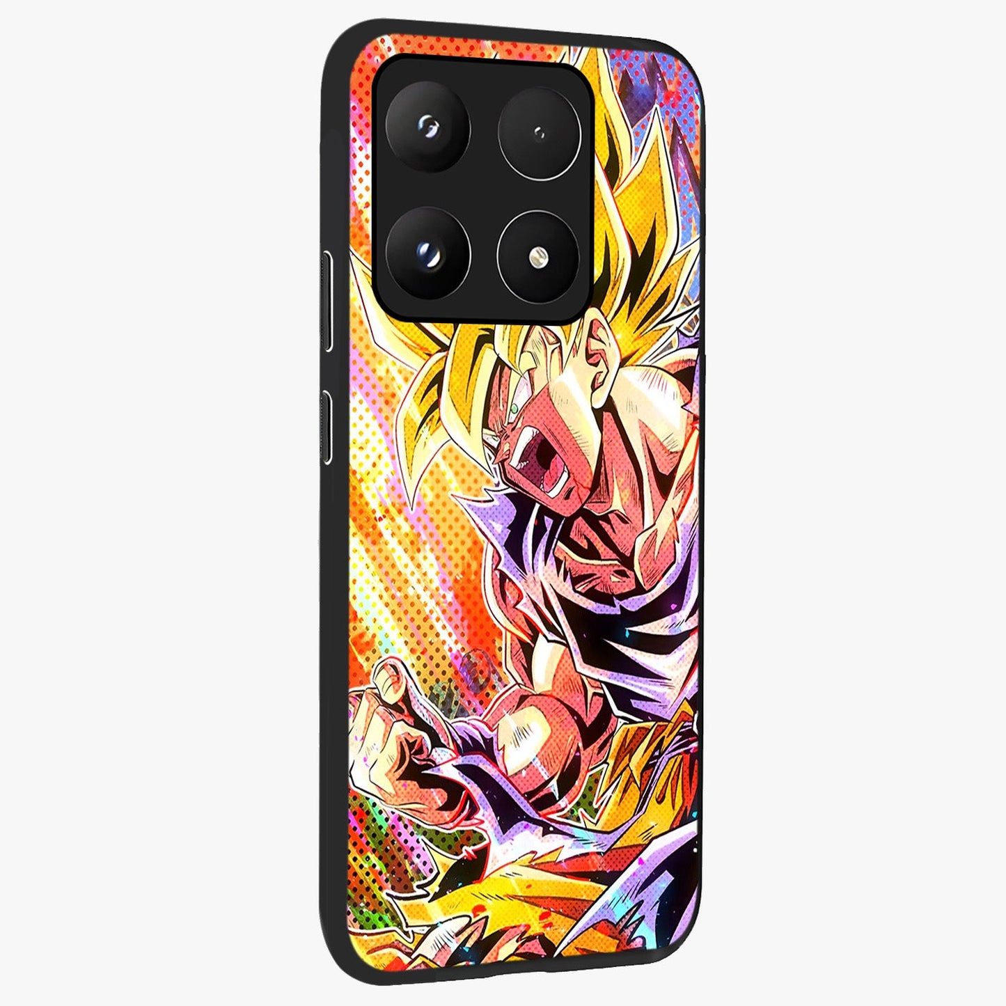 Firing Goku Glass Case upright view showcasing energetic anime artwork with bold warrior theme.