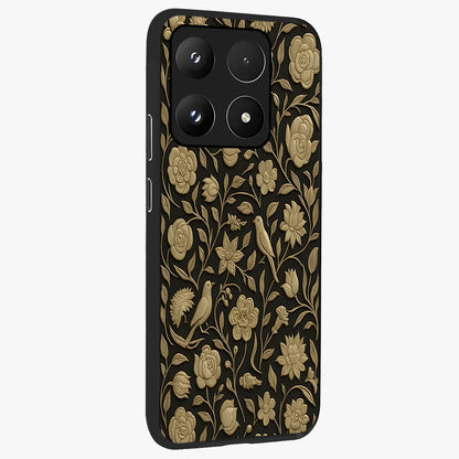 Golden Evil Eye Mandala Glass Case upright view showcasing decorative evil eye mandala artwork with spiritual aesthetic style.