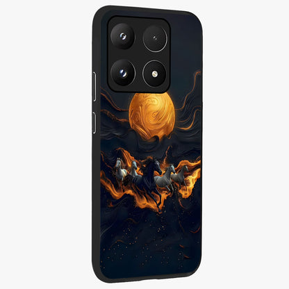 Golden Royal Heritage Glass Case upright view showcasing elegant royal artwork with classic heritage theme.