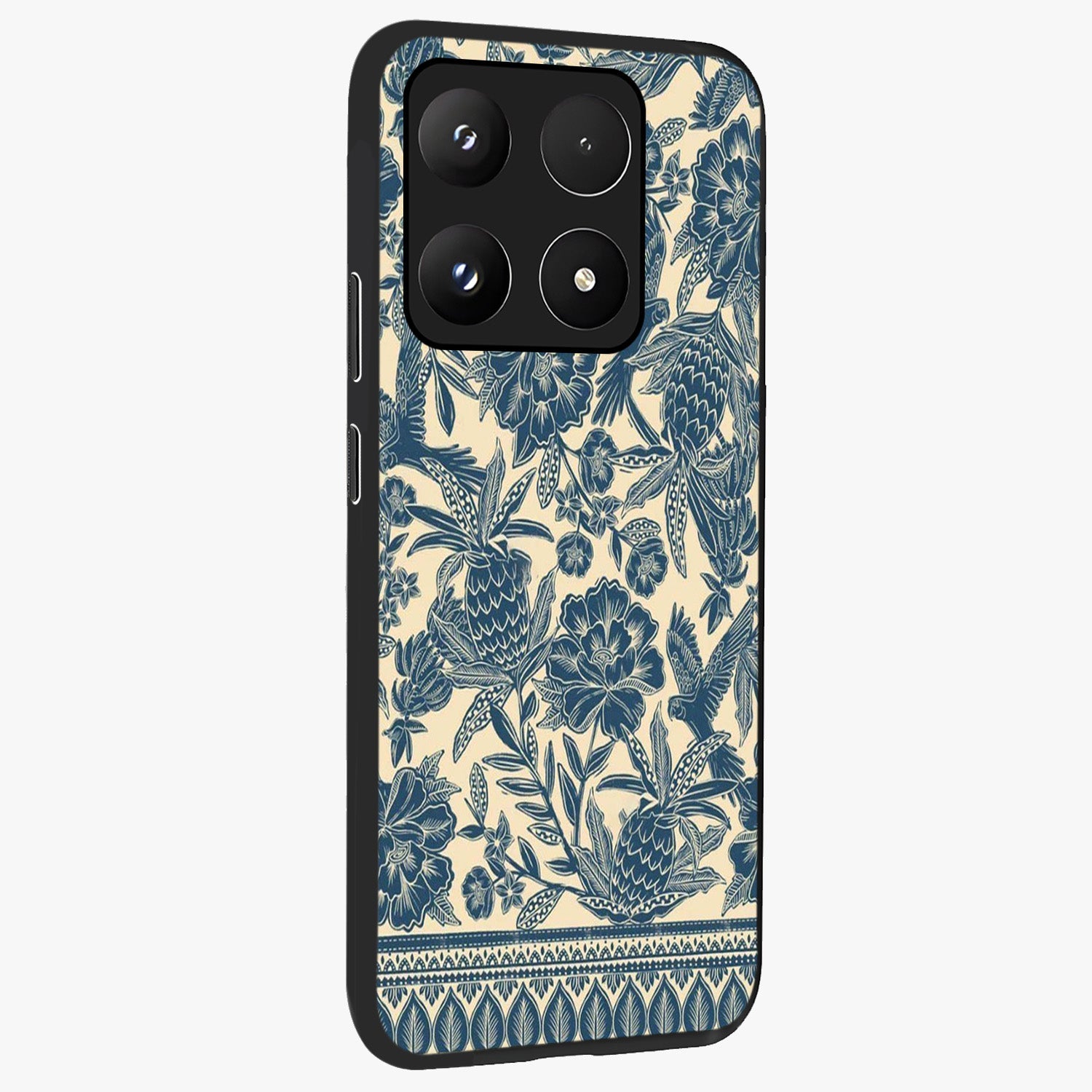 Heirloom Wild Bloom Glass Case upright view showcasing delicate wildflower artwork with timeless floral theme.