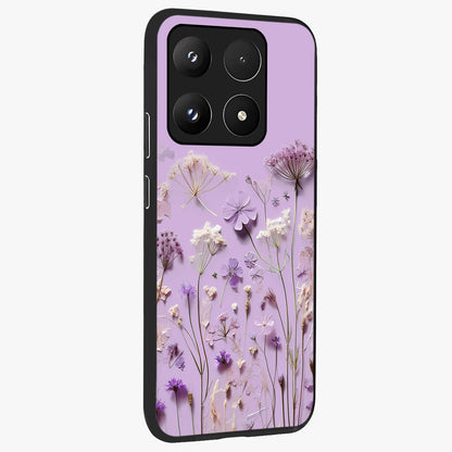 Lavender Blossom Dream Glass Case upright view showcasing delicate lavender blossom artwork with peaceful floral theme.