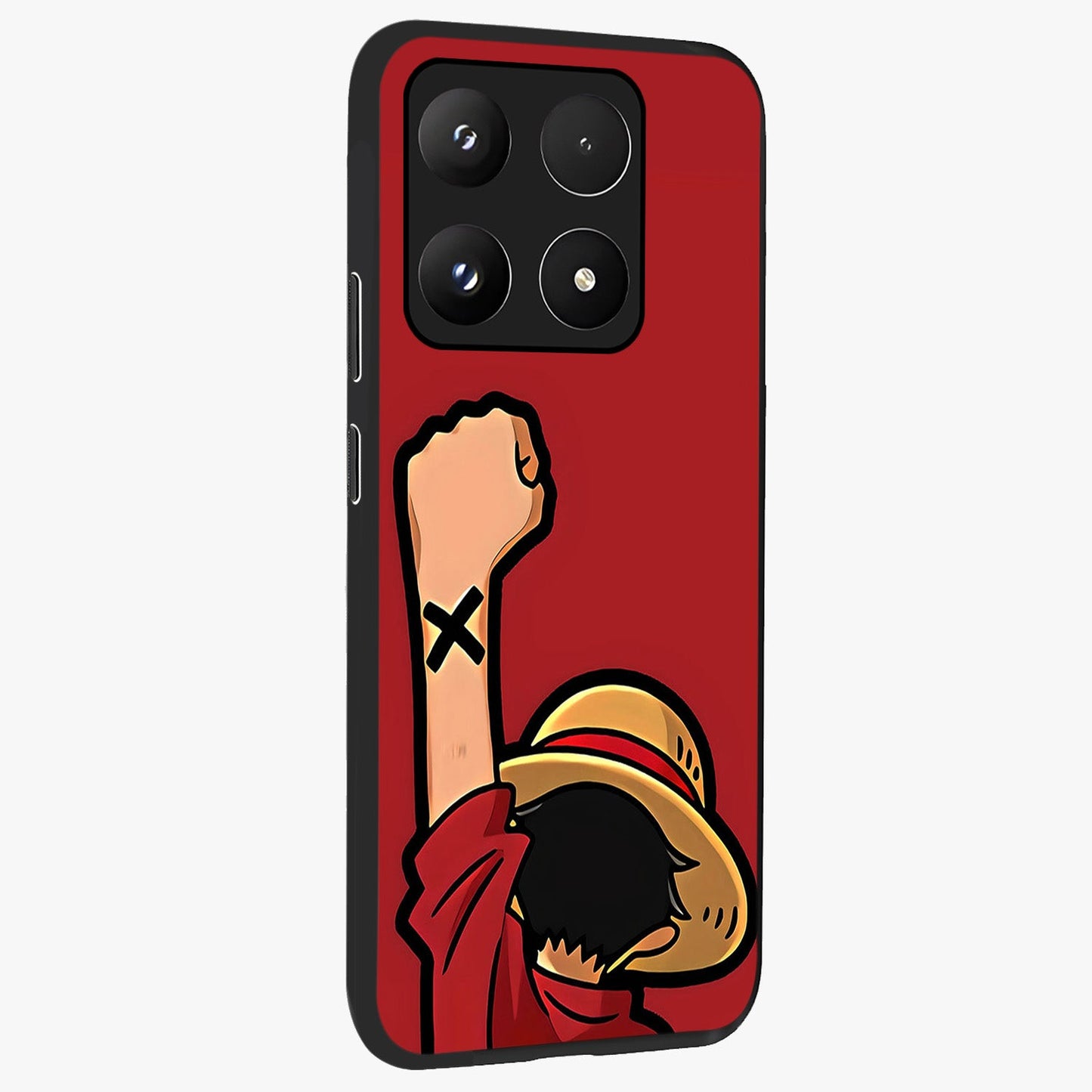 Luffy X Spirit Glass Case upright view showcasing striking anime artwork with adventurous character theme.