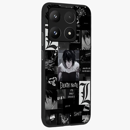 Midnight Chaos Mind Glass Case upright view showcasing expressive abstract artwork with bold dark theme.