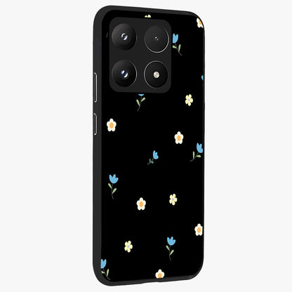 Minimal Petal Whispers Glass Case upright view showcasing elegant floral artwork with modern minimalist style.
