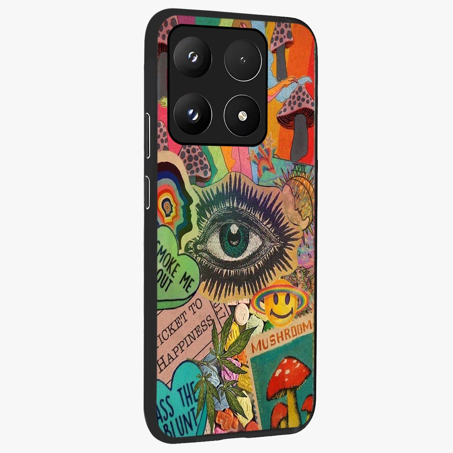 Mystic Eye Wonderland Glass Case upright view showcasing symbolic eye artwork with mysterious fantasy theme.