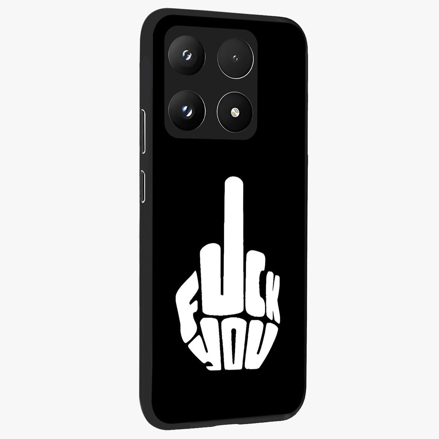 Rebel Mode On Glass Case upright view showcasing striking statement artwork with bold rebellious theme.
