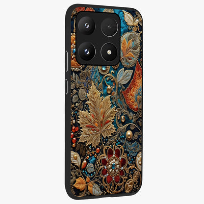 Royal Jewel Garden Glass Case upright view showcasing rich floral artwork with luxurious garden theme.