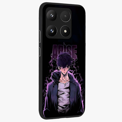 Shadow Monarch Awakening Glass Case upright view showcasing bold monarch artwork with mystical awakening theme.