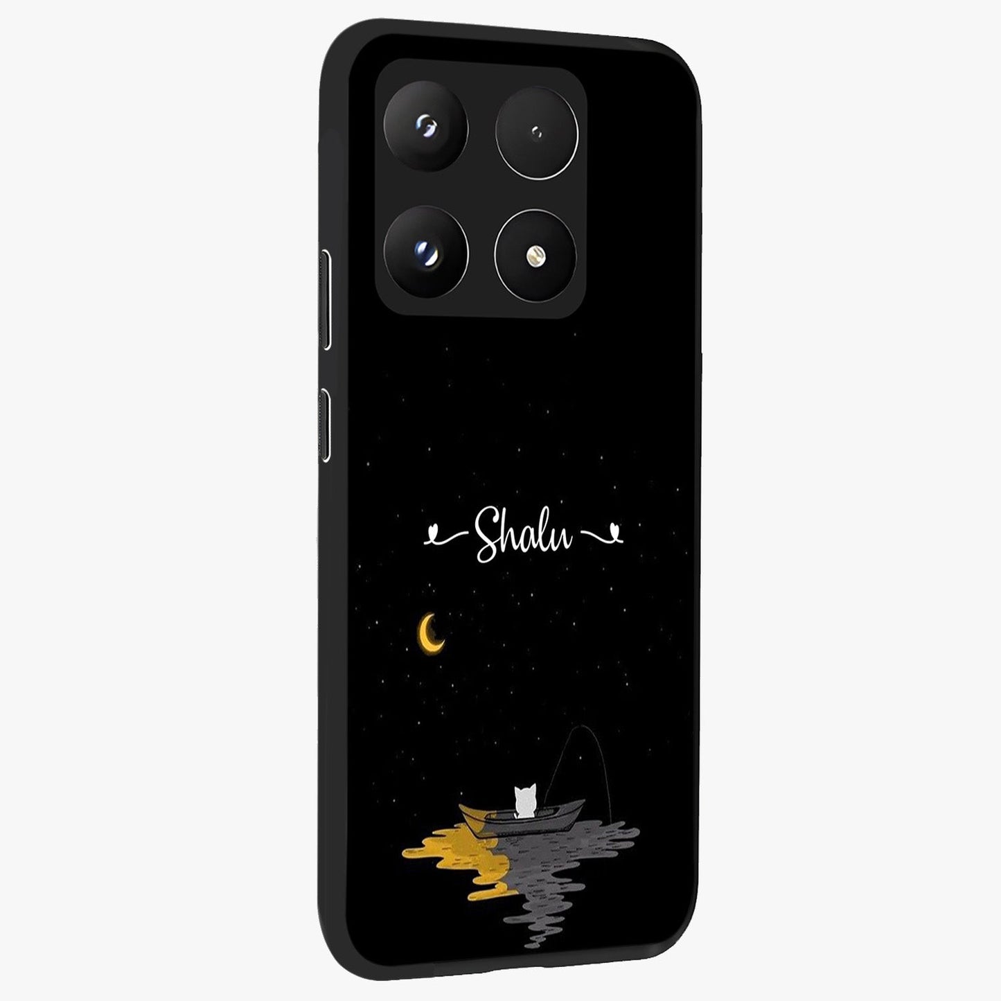 Silent Night Row Glass Case upright view showcasing tranquil night artwork with serene landscape theme.