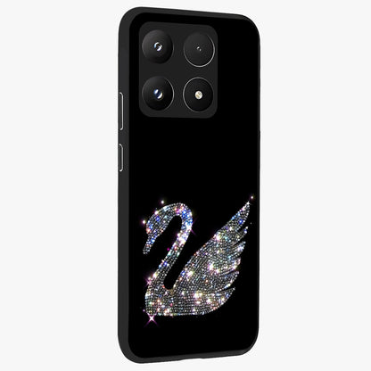 Starlit Swan Grace Glass Case upright view showcasing beautiful swan artwork with peaceful night themed design.